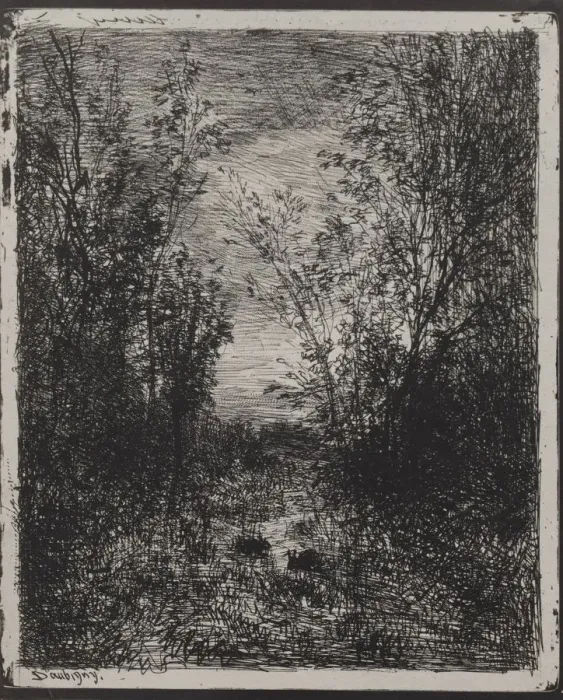 Framed Print : A Stream in a Glade, original impression 1862, printed in 1921 Framed Print : A Stream in a Glade, original impression 1862, printed in 1921