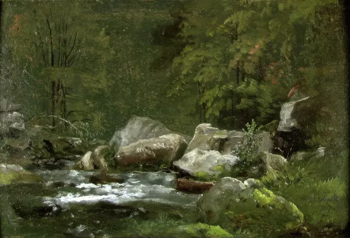Framed Print : Stream in the Liebethaler Grund, 1823. Creator: Johan Christian Dahl
