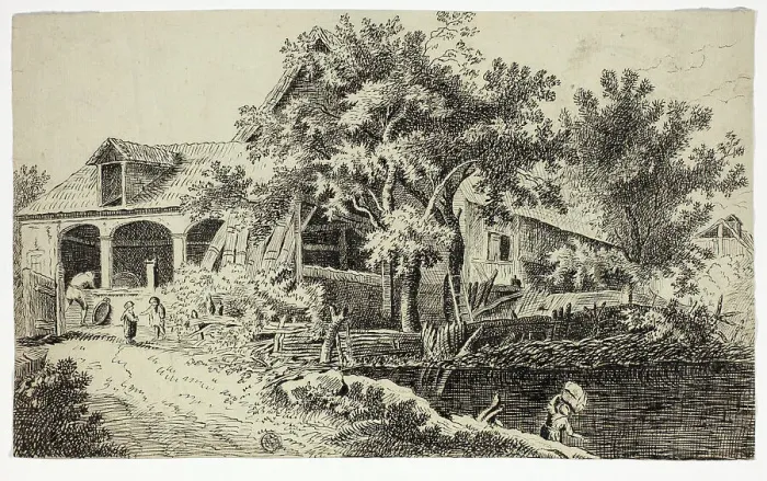 Framed Print : Mill by the Stream, n.d. Creator: Joannes Stradanus Framed Print : Mill by the Stream, n.d. Creator: Joannes Stradanus