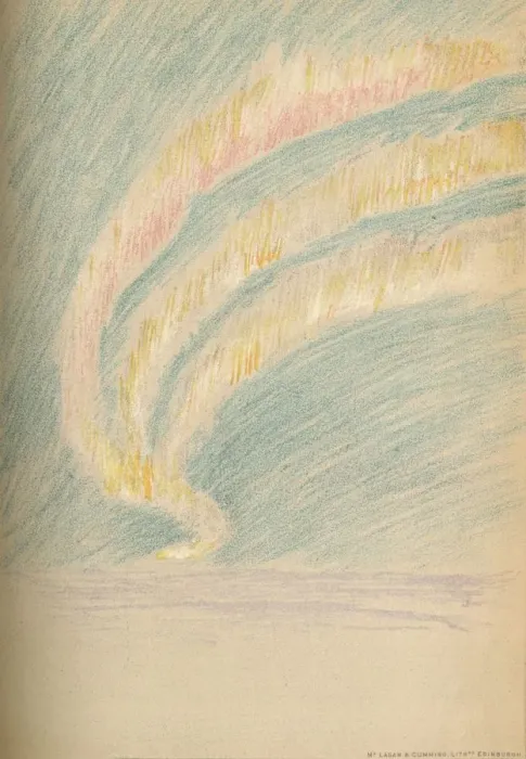 Framed Print : Streamers of Aurora Borealis, 28th November 1893. Pastel Sketch, 1893 (1897). Artist: Fridtjof Nansen Framed Print : Streamers of Aurora Borealis, 28th November 1893. Pastel Sketch, 1893 (1897). Artist: Fridtjof Nansen