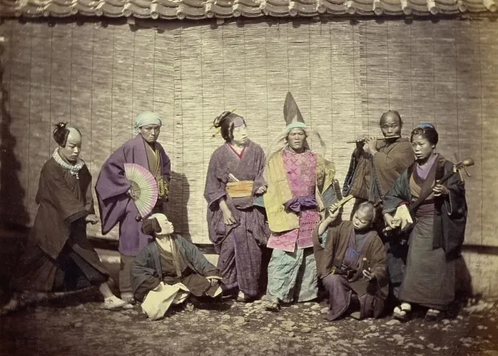 Framed Print : Street Actors, 1866-1867. Creator: Felice Beato Framed Print : Street Actors, 1866-1867. Creator: Felice Beato