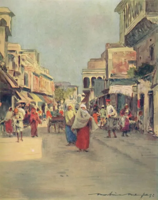 Framed Print : A Side Street in Agra, 1905. Artist: Mortimer Luddington Menpes Framed Print : A Side Street in Agra, 1905. Artist: Mortimer Luddington Menpes