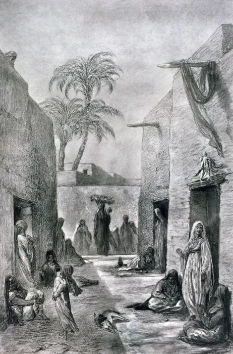 Framed Print : A Street of Almees (Egyptian dancing girls), Egypt, 1872. Artist: Alfred-Henri Darjou