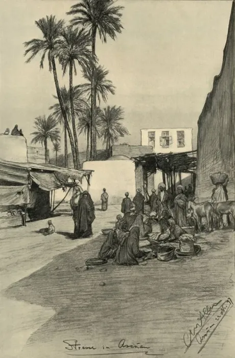 Framed Print : Street in Aswan, Egypt, 1898. Creator: Christian Wilhelm Allers Framed Print : Street in Aswan, Egypt, 1898. Creator: Christian Wilhelm Allers