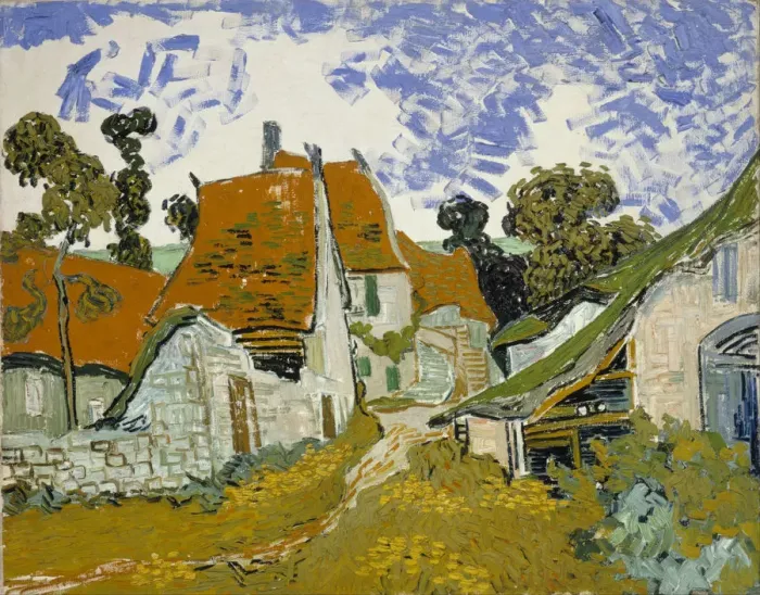 Framed Print : Street in Auvers-sur-Oise. Artist: Gogh, Vincent, van (1853-1890) Framed Print : Street in Auvers-sur-Oise. Artist: Gogh, Vincent, van (1853-1890)
