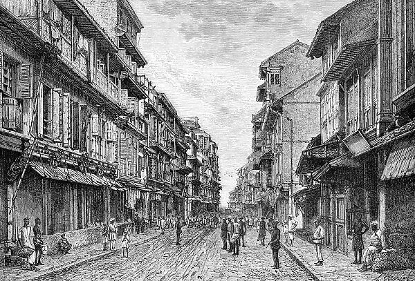 A street in Bombay, India, 1895