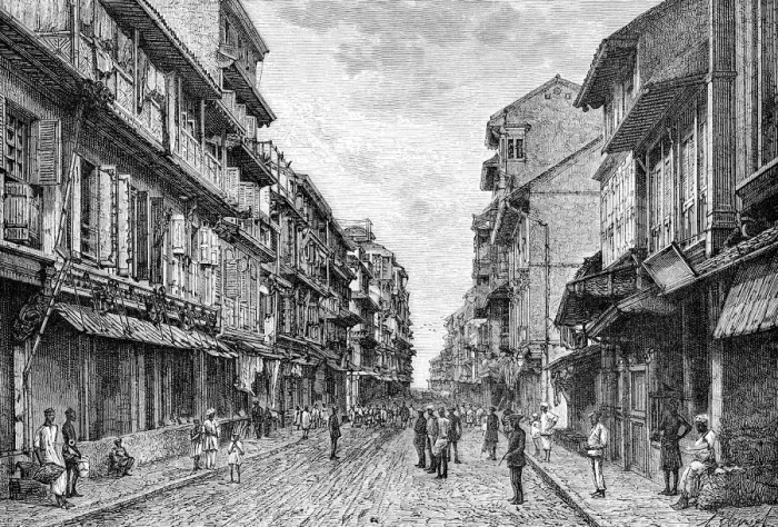 Framed Print : A street in Bombay, India, 1895 Framed Print : A street in Bombay, India, 1895