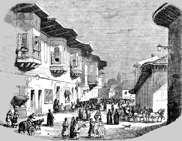 Framed Print : Street in Bucharest; Wallachia, 1854. Creator: Unknown Framed Print : Street in Bucharest; Wallachia, 1854. Creator: Unknown