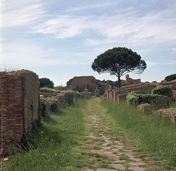 Street and buildings in the Roman town of Ostia, 2nd century