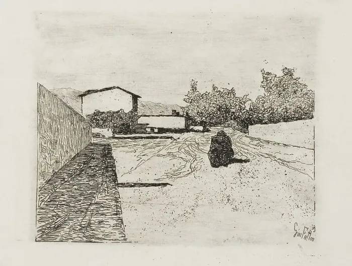 Framed Print : A Street, c.1888. Creator: Giovanni Fattori Framed Print : A Street, c.1888. Creator: Giovanni Fattori