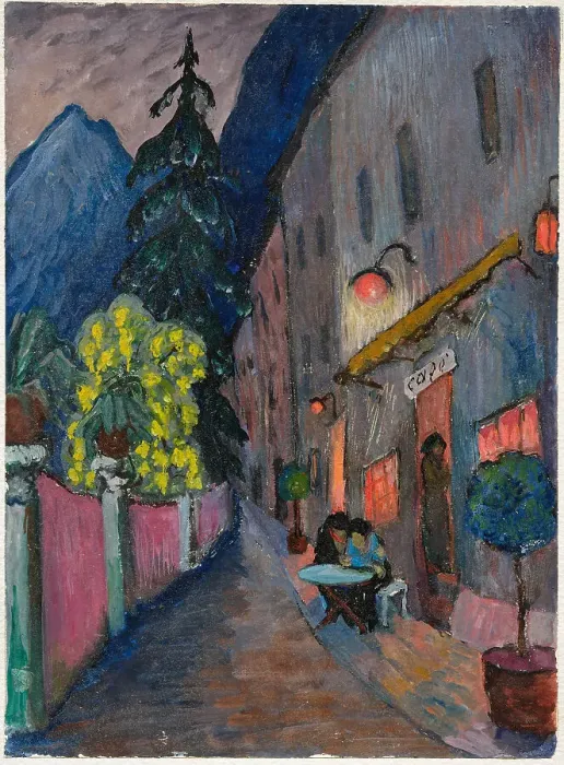 Framed Print : Street café. Creator: Werefkin, Marianne, von (1860-1938) Framed Print : Street café. Creator: Werefkin, Marianne, von (1860-1938)