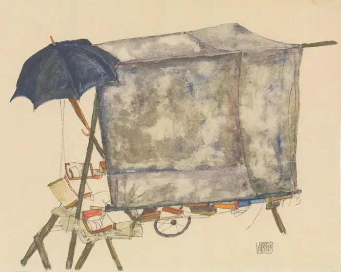 Framed Print : Street Cart, 1914. Creator: Egon Schiele Framed Print : Street Cart, 1914. Creator: Egon Schiele