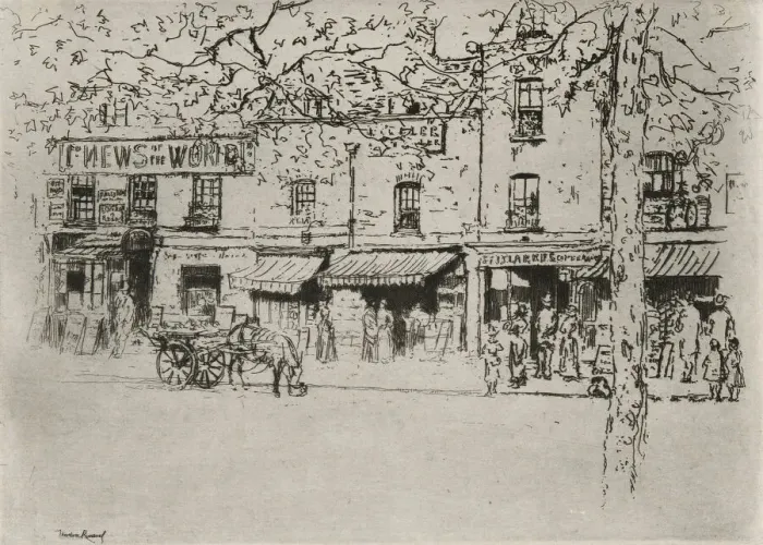 Framed Print : The Street, Chelsea Embankment, 1888-89. Creator: Theodore Roussel Framed Print : The Street, Chelsea Embankment, 1888-89. Creator: Theodore Roussel