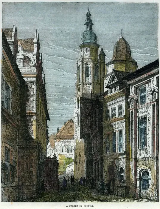 Framed Print : A street in Coburg, Bavaria, Germany, c1880 Framed Print : A street in Coburg, Bavaria, Germany, c1880
