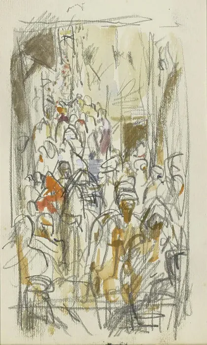 Framed Print : Street with figures in Biskra, 1922. Creator: Marius Bauer Framed Print : Street with figures in Biskra, 1922. Creator: Marius Bauer