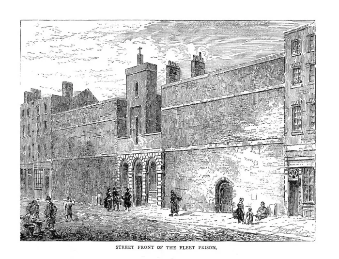 Framed Print : Street Front of the Fleet Prison, 1878 Framed Print : Street Front of the Fleet Prison, 1878