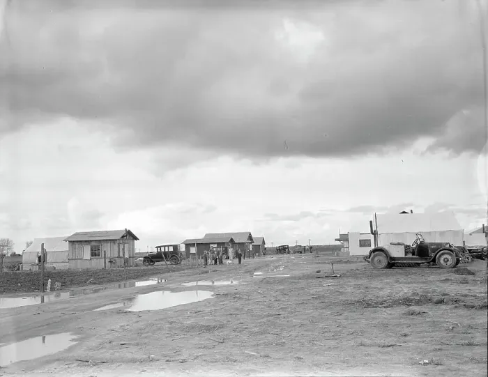Framed Print : Street and homes in Little Oklahoma, California, 1936. Creator: Dorothea Lange. Street and homes in Little Oklahoma, California, 1936. Creator: Dorothea Lange Framed Print : Street and homes in Little Oklahoma, California, 1936. Creator: Dorothea Lange. Street and homes in Little Oklahoma, California, 1936. Creator: Dorothea Lange