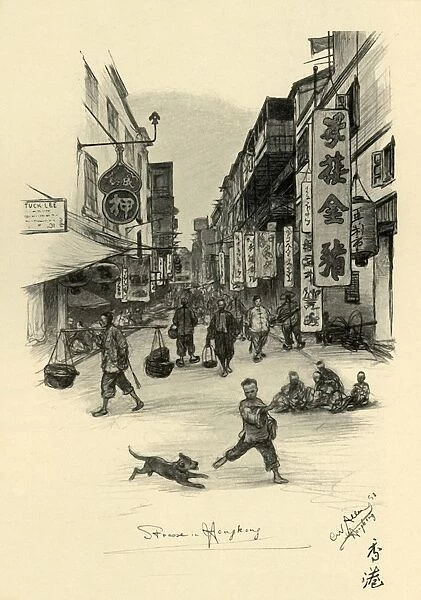 Street in Hong Kong, 1898. Creator: Christian Wilhelm Allers