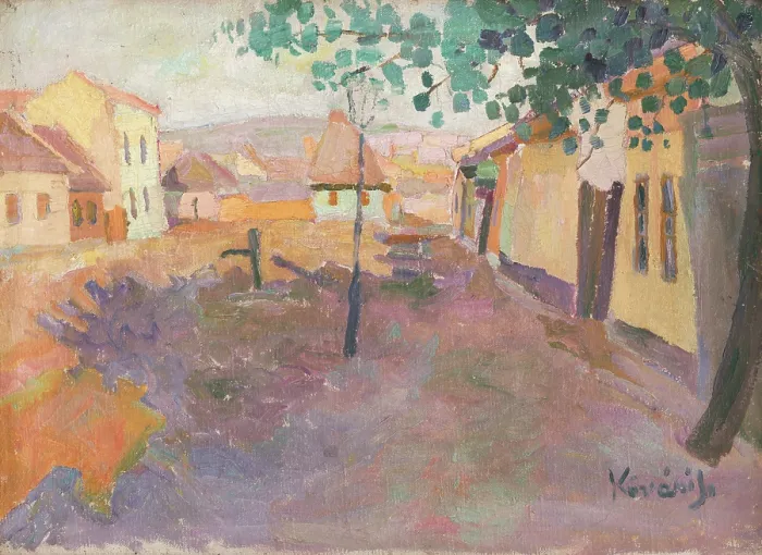 Framed Print : Street in Kosice, 1905-1910. Creator: Konstantin Kovari-Kacmarik Framed Print : Street in Kosice, 1905-1910. Creator: Konstantin Kovari-Kacmarik