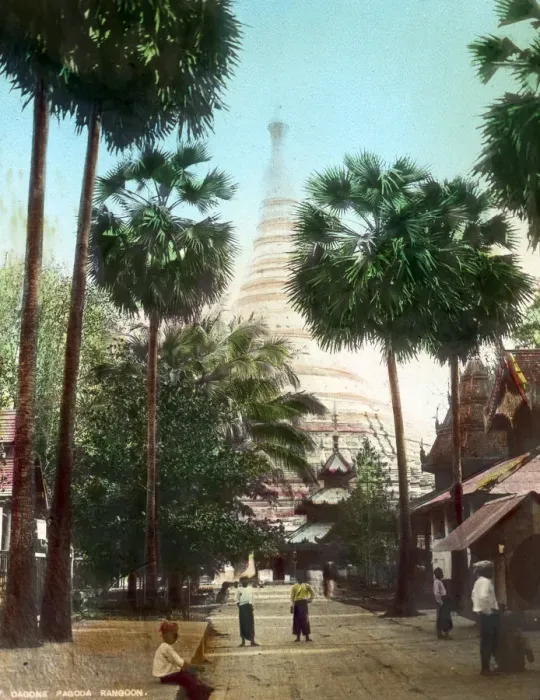 Framed Print : Street leading towards the Shwedagon Pagoda, Rangoon, Burma, late 19th or early 20th century Framed Print : Street leading towards the Shwedagon Pagoda, Rangoon, Burma, late 19th or early 20th century