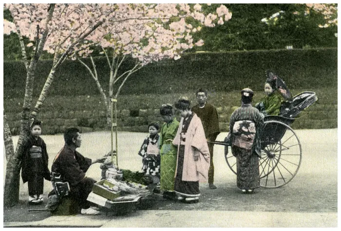 Framed Print : A street merchant, Japan, 1904 Framed Print : A street merchant, Japan, 1904