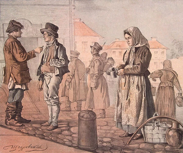 Street Milk Seller (From the Series These Are Our People), 1842. Artist: Shchedrovsky, Ignati Stepanovich (1815-1870)