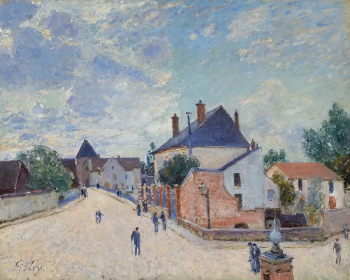 Framed Print : Street in Moret, c. 1890. Creator: Alfred Sisley Framed Print : Street in Moret, c. 1890. Creator: Alfred Sisley