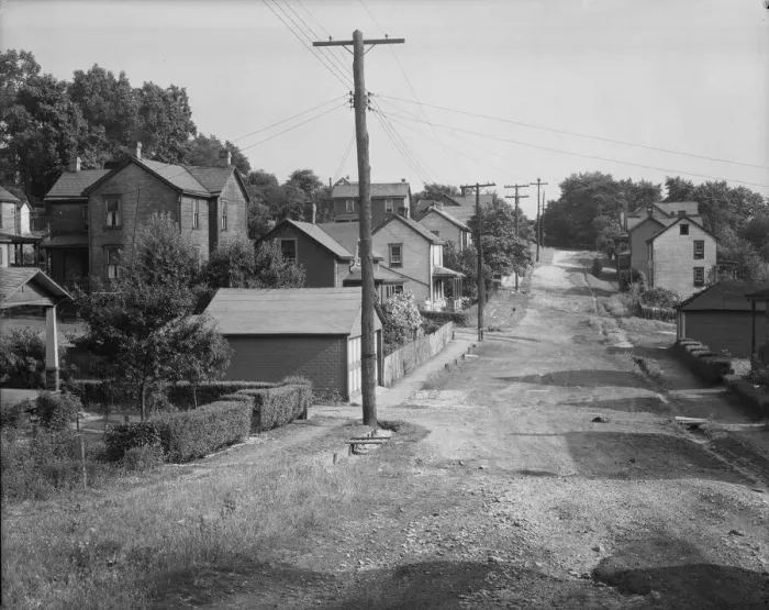 Framed Print : Back street, Mount Pleasant, Pennsylvania, Westmoreland County, 1935. Creator: Walker Evans Framed Print : Back street, Mount Pleasant, Pennsylvania, Westmoreland County, 1935. Creator: Walker Evans