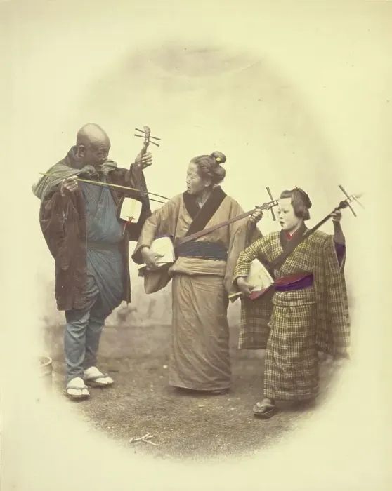 Framed Print : Street Musicians, 1866-1867. Creator: Felice Beato Framed Print : Street Musicians, 1866-1867. Creator: Felice Beato