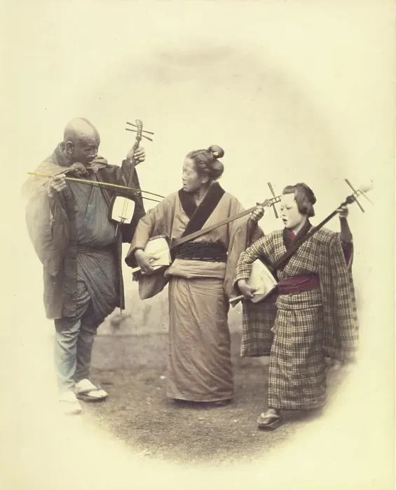 Framed Print : Street Musicians, 1868. Creator: Felice Beato Framed Print : Street Musicians, 1868. Creator: Felice Beato