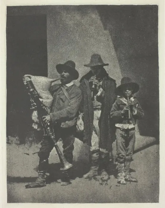 Framed Print : Street Musicians Standing, c. 1855, printed 1982. Creator: Charles Negre Framed Print : Street Musicians Standing, c. 1855, printed 1982. Creator: Charles Negre