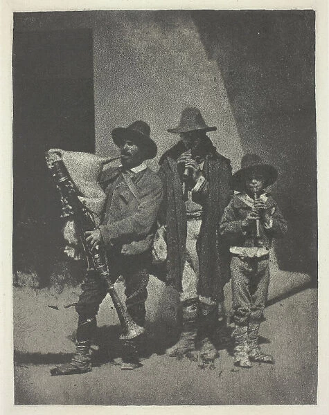Street Musicians Standing, c. 1855, printed 1982. Creator: Charles Negre