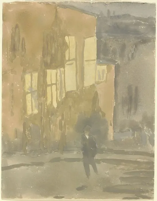 Framed Print : Street at Night, Meudon, 1910s. Creator: Gwendolen Mary John Framed Print : Street at Night, Meudon, 1910s. Creator: Gwendolen Mary John