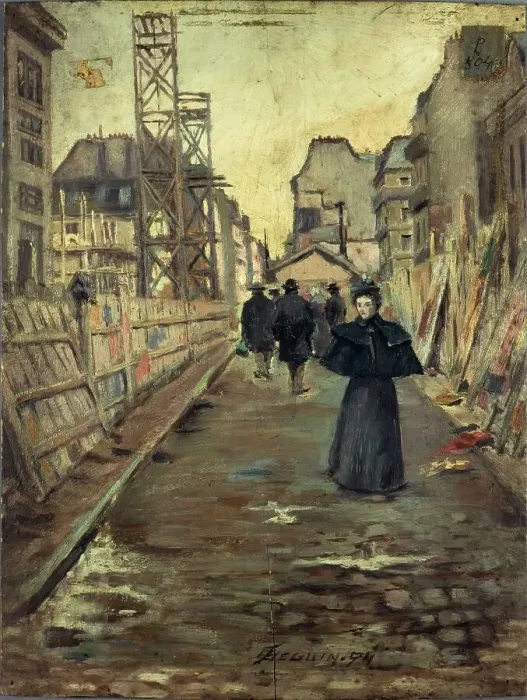 Framed Print : A street in Paris. 1894. Creator: F Seguin Framed Print : A street in Paris. 1894. Creator: F Seguin