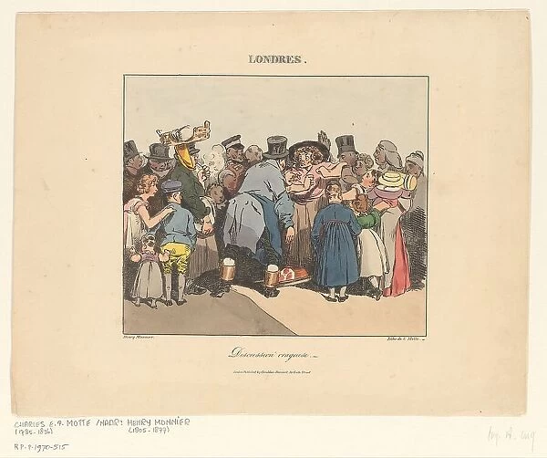 Street quarrel in London, 1826. Creator: Henry Bonaventure Monnier