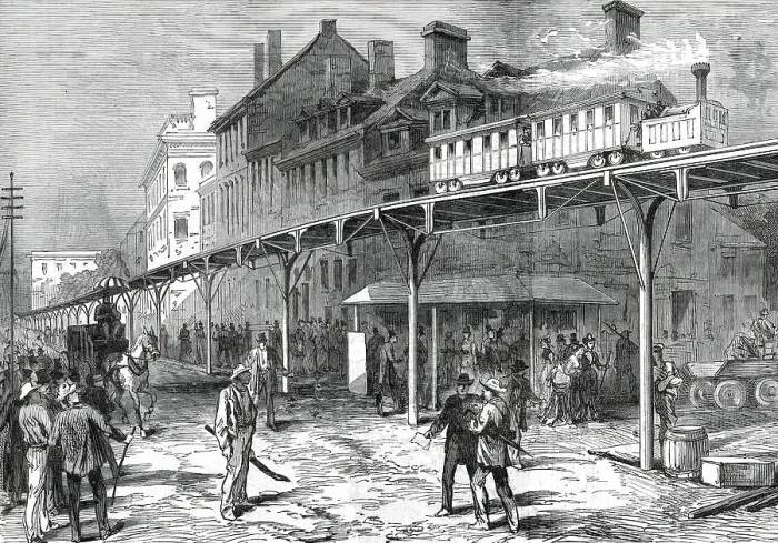 Framed Print : A Street Railway in New York, from a sketch by one of our special artists, 1876. Creator: Unknown Framed Print : A Street Railway in New York, from a sketch by one of our special artists, 1876. Creator: Unknown