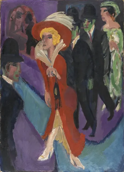 Framed Print : Street with Red Streetwalker, 1914. Creator: Ernst Kirchner Framed Print : Street with Red Streetwalker, 1914. Creator: Ernst Kirchner