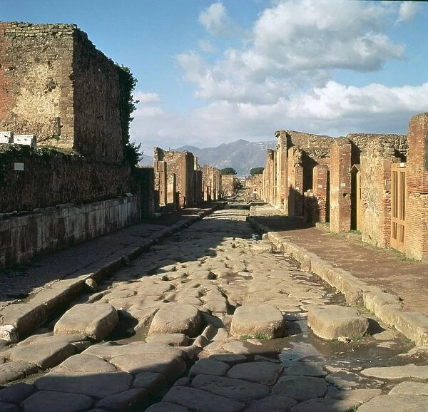 A street in the Roman town of Pompeii, 1st century