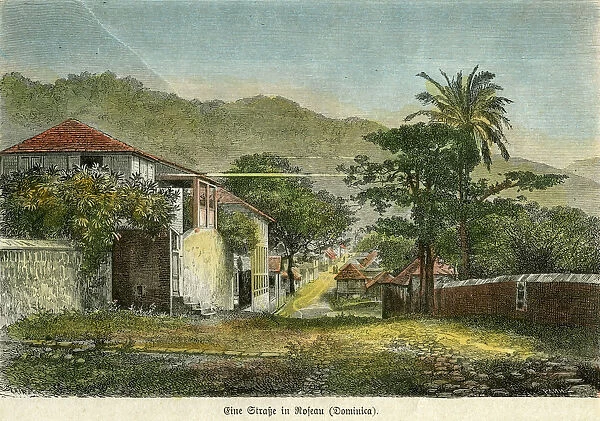 A street in Roseau, Dominica, c1880. Artist: Pann