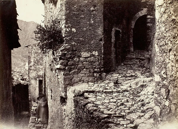 A Street in Sainte-Agnes near Roquebrune, c. 1865. Creator: Charles Negre