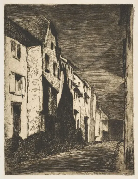 Framed Print : Street at Saverne, 1858. Creator: James Abbott McNeill Whistler Framed Print : Street at Saverne, 1858. Creator: James Abbott McNeill Whistler