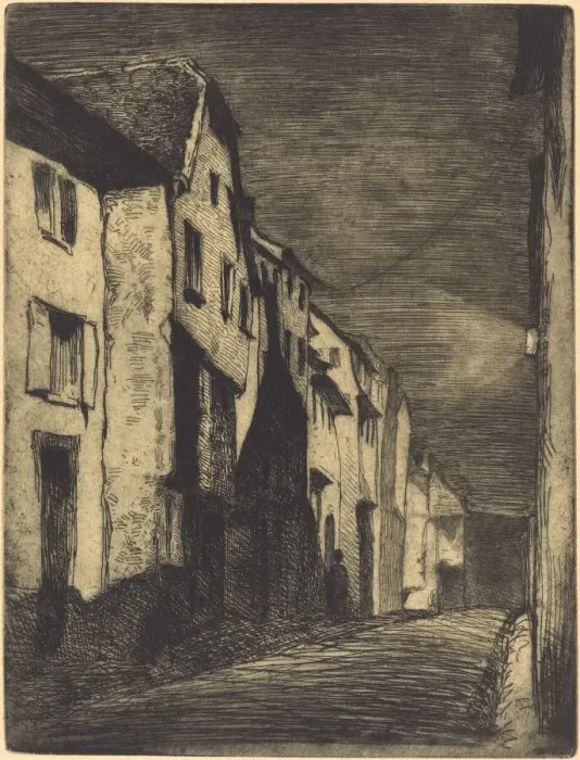 Framed Print : Street in Saverne, 1858. Creator: James Abbott McNeill Whistler Framed Print : Street in Saverne, 1858. Creator: James Abbott McNeill Whistler
