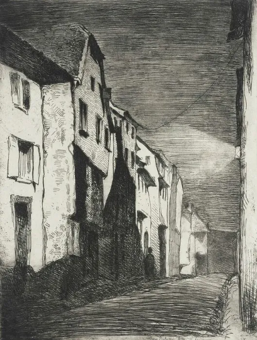 Framed Print : Street at Saverne, 1858. Creator: James Abbott McNeill Whistler Framed Print : Street at Saverne, 1858. Creator: James Abbott McNeill Whistler