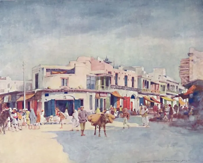 Framed Print : A Street Scene, 1903. Artist: Mortimer L Menpes Framed Print : A Street Scene, 1903. Artist: Mortimer L Menpes