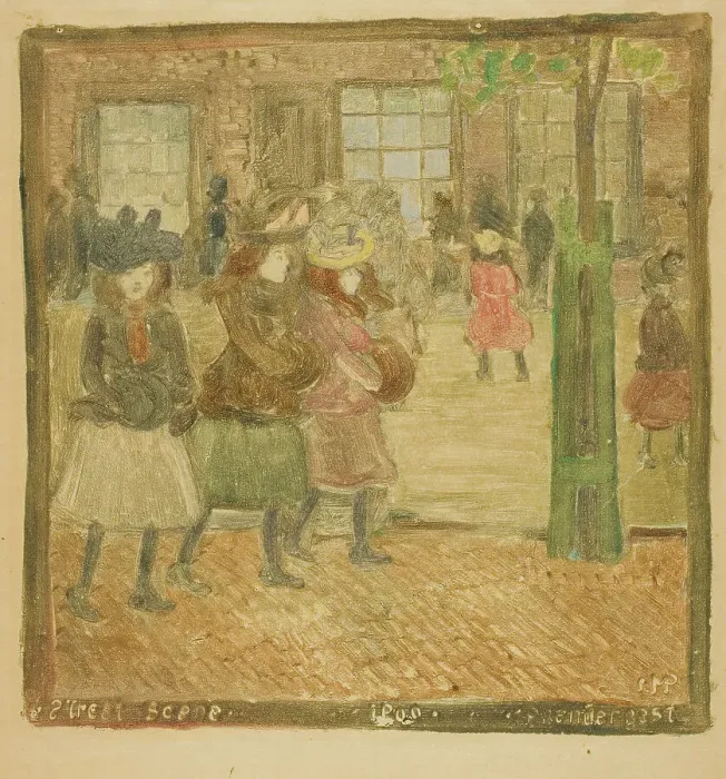 Framed Print : Street Scene, c.1891-94. Creator: Maurice Brazil Prendergast Framed Print : Street Scene, c.1891-94. Creator: Maurice Brazil Prendergast