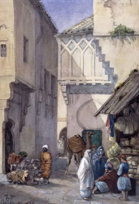 Framed Print : Street scene from Constantinople, 1886. Creator: Fritz von Dardel Framed Print : Street scene from Constantinople, 1886. Creator: Fritz von Dardel