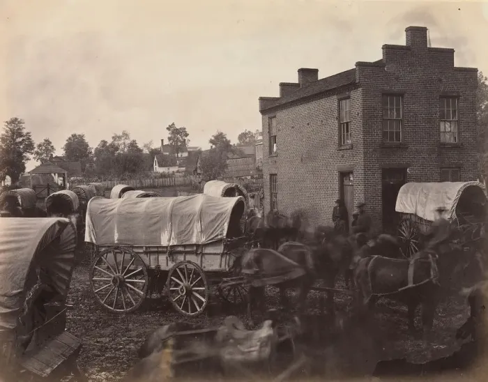 Framed Print : Street Scene, Culpeper, Virginia, March 1864. Creator: Andrew Joseph Russell Framed Print : Street Scene, Culpeper, Virginia, March 1864. Creator: Andrew Joseph Russell
