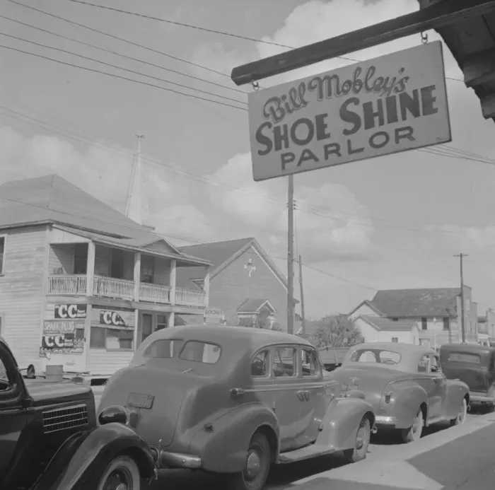 Framed Print : Street scene, Daytona Beach, Florida, 1943. Creator: Gordon Parks Framed Print : Street scene, Daytona Beach, Florida, 1943. Creator: Gordon Parks