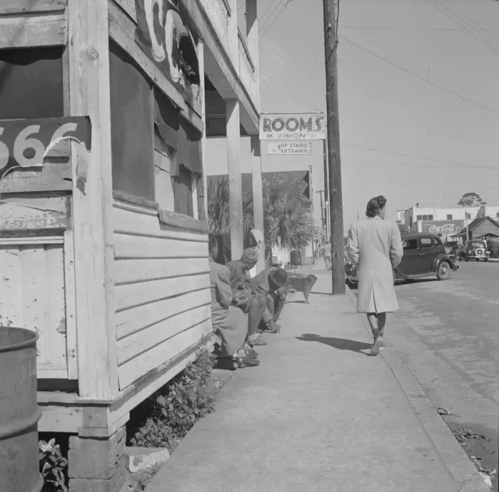 Framed Print : Street scene, Daytona Beach, Florida, 1943. Creator: Gordon Parks Framed Print : Street scene, Daytona Beach, Florida, 1943. Creator: Gordon Parks