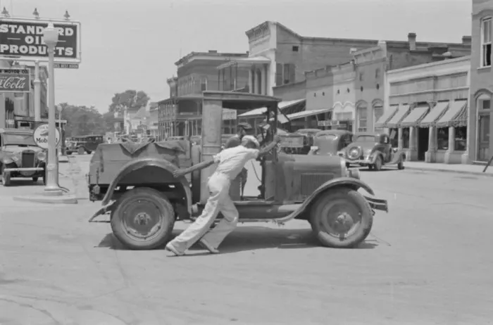 Framed Print : Street scene, Greensboro, Alabama, 1936. Creator: Walker Evans Framed Print : Street scene, Greensboro, Alabama, 1936. Creator: Walker Evans